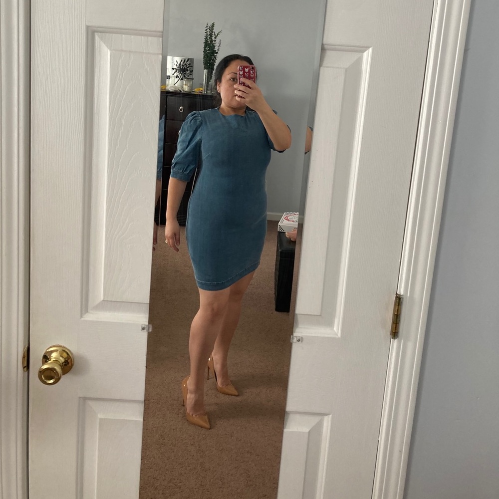 Aqua denim dress